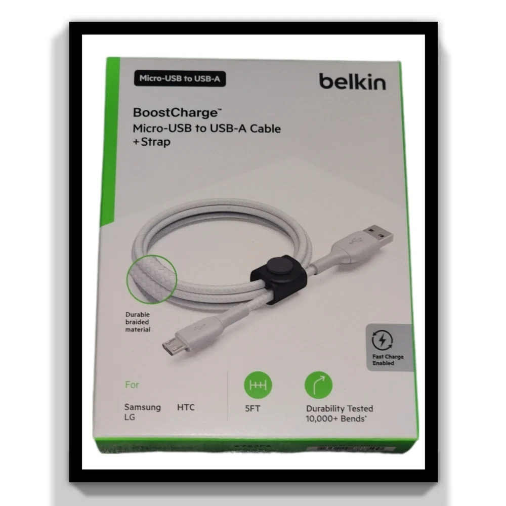 Belkin Boost Charge~Micro USB to USB-A Cable+Strap & One Free Cable Included